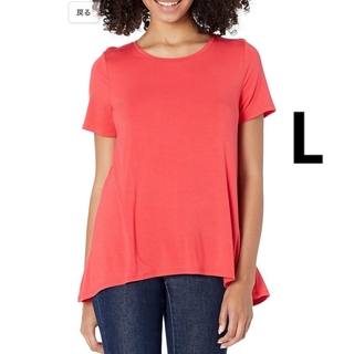 AmazonEssentials Aラインシルエット大きいサイズ半袖 L(Tシャツ(半袖/袖なし))