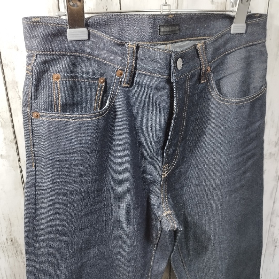UNIQLO(ユニクロ)の【UNIQLO】セルビッジレギュラーフィットストレートジーンズ（丈長め84cm） メンズのパンツ(デニム/ジーンズ)の商品写真