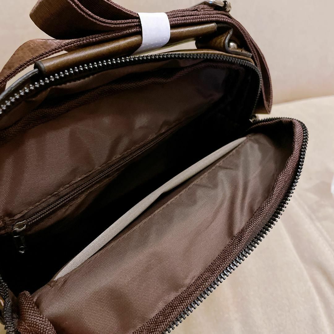 【２WAY】メッセンジャー バッグ ダークブラウン 斜めがけ ショルダーバッグ メンズのバッグ(メッセンジャーバッグ)の商品写真
