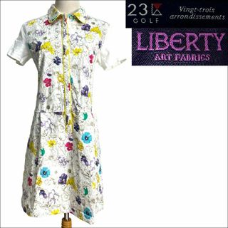 ニジュウサンク(23区)のJ7174 美品 23区ゴルフ リバティLIBERTY ワンピース ホワイト 2(ウエア)