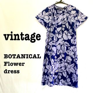 サンタモニカ(Santa Monica)の美品【 vintage 】 ボタニカル柄ワンピース ハイビスカス柄ワンピース(ロングワンピース/マキシワンピース)