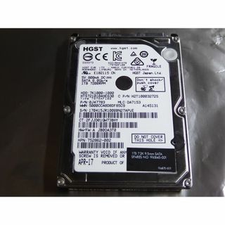 中古★HGST 7K1000-1000 1TB 2.5インチ HDD(PCパーツ)