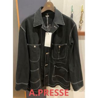 コモリ(COMOLI)の【希少】A.PRESSE アプレッセ Coverall Jacket ブラック(カバーオール)