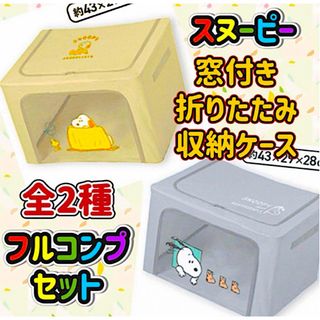 SNOOPY スヌーピー 窓付き折りたたみ収納ケース【全2色セット】