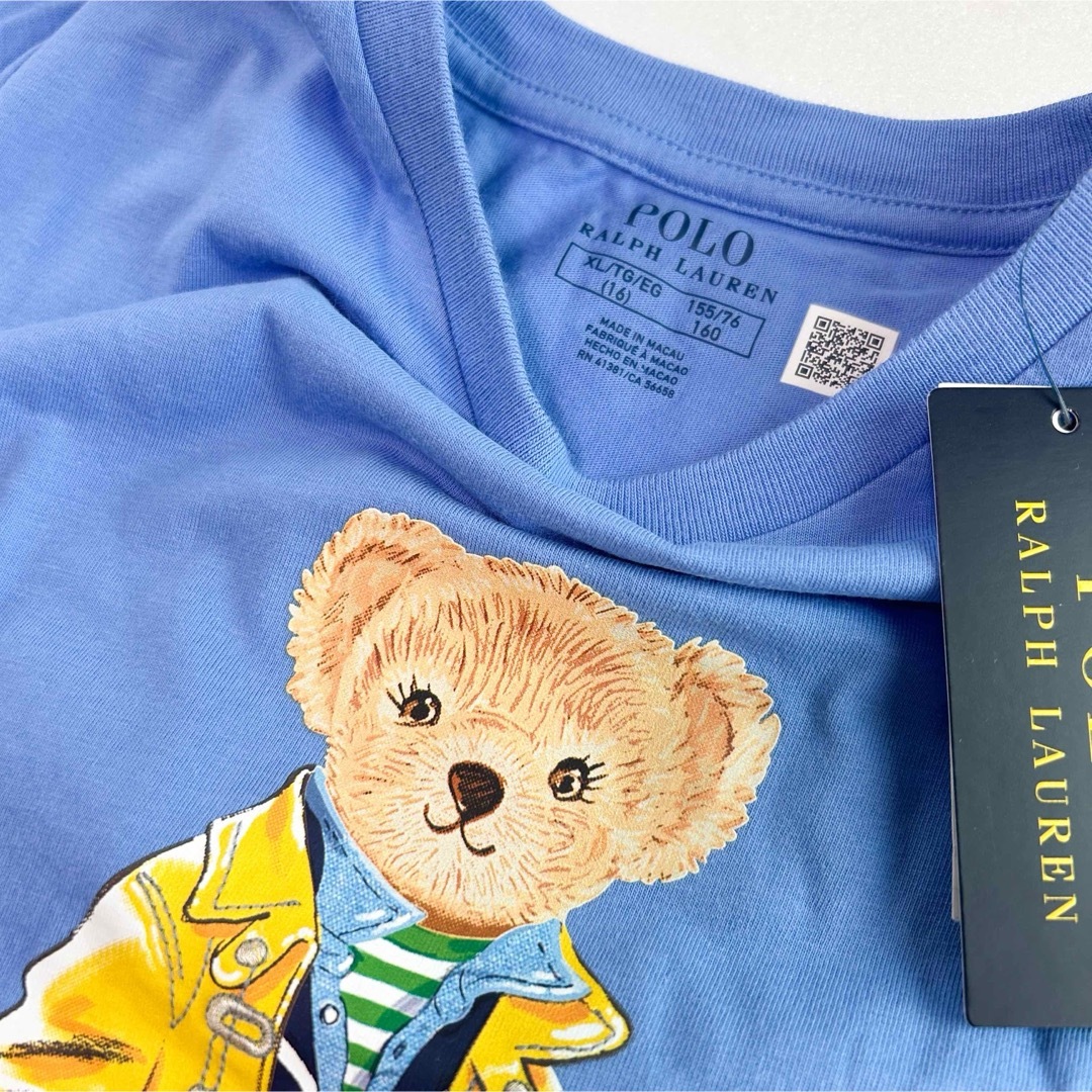 POLO RALPH LAUREN(ポロラルフローレン)の新作◇ラルフローレン ポロベアコットンワンピース ブルー XL/160 キッズ/ベビー/マタニティのキッズ服女の子用(90cm~)(ワンピース)の商品写真