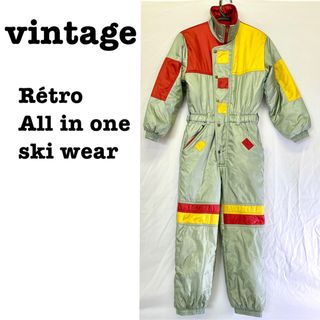 Santa Monica - 美品【 vintage 】スキーウェア　オールインワン　つなぎ　レトロデザイン