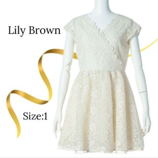 リリーブラウン(Lily Brown)の★極美品★リリーブラウン　ケミカルレースワンピース　総レース　ホワイト　白(ミニワンピース)