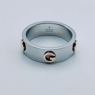 グッチ(Gucci)の【美品】希少　GUCCI リング　コンビ　指輪　INOX ステンレス　K18(リング(指輪))