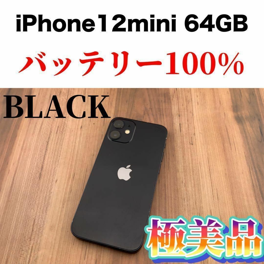 iPhone(アイフォーン)の71iPhone 12 mini ブラック 64 GB SIMフリー本体 スマホ/家電/カメラのスマートフォン/携帯電話(スマートフォン本体)の商品写真