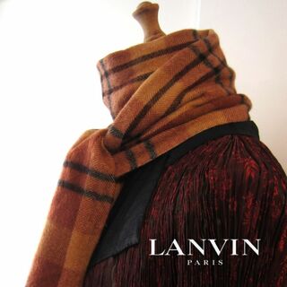 LANVIN - 美品　LANVIN／ランバン★　チェック柄　カシミアストール