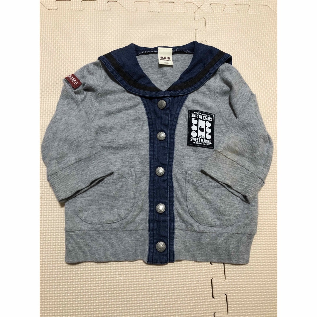 e.a.B(エーアーベー)のe.a.B グレー　デニム　アウター　7部丈　100 キッズ/ベビー/マタニティのキッズ服女の子用(90cm~)(ジャケット/上着)の商品写真