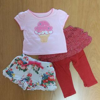 オシュコシュ(OshKosh)のオシュコシュ　Tシャツ　baby8　フリルスカッツ　花柄パンツ(Ｔシャツ)