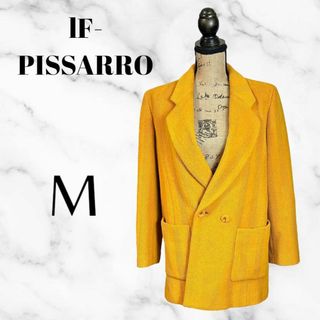 美品✨【IF-PISSARRO】アンゴラダブルテーラードジャケット　イエロー　M(テーラードジャケット)