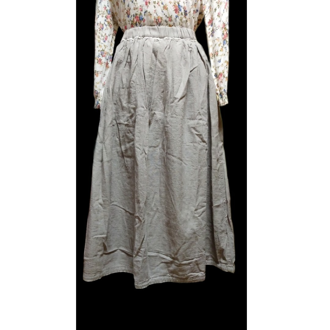 SM2(サマンサモスモス)の値下げSM2パイピングギャザースカート新品タグ付フリー灰色 レディースのスカート(ロングスカート)の商品写真