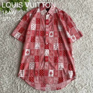 ルイヴィトン(LOUIS VUITTON)の★極美品 ルイヴィトン 半袖シャツ 18AW トランプ柄 モノグラム レッド S(シャツ)