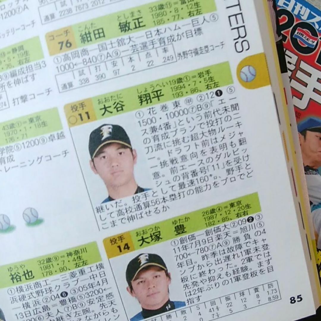 まとめ売り★プロ野球選手写真名鑑2012、2013(大谷翔平デビュー掲載) スポーツ/アウトドアの野球(その他)の商品写真