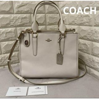 コーチ(COACH)の美品☆ COACH パヴェ クロスビー キャリーオール レザー ハンドバッグ(ハンドバッグ)