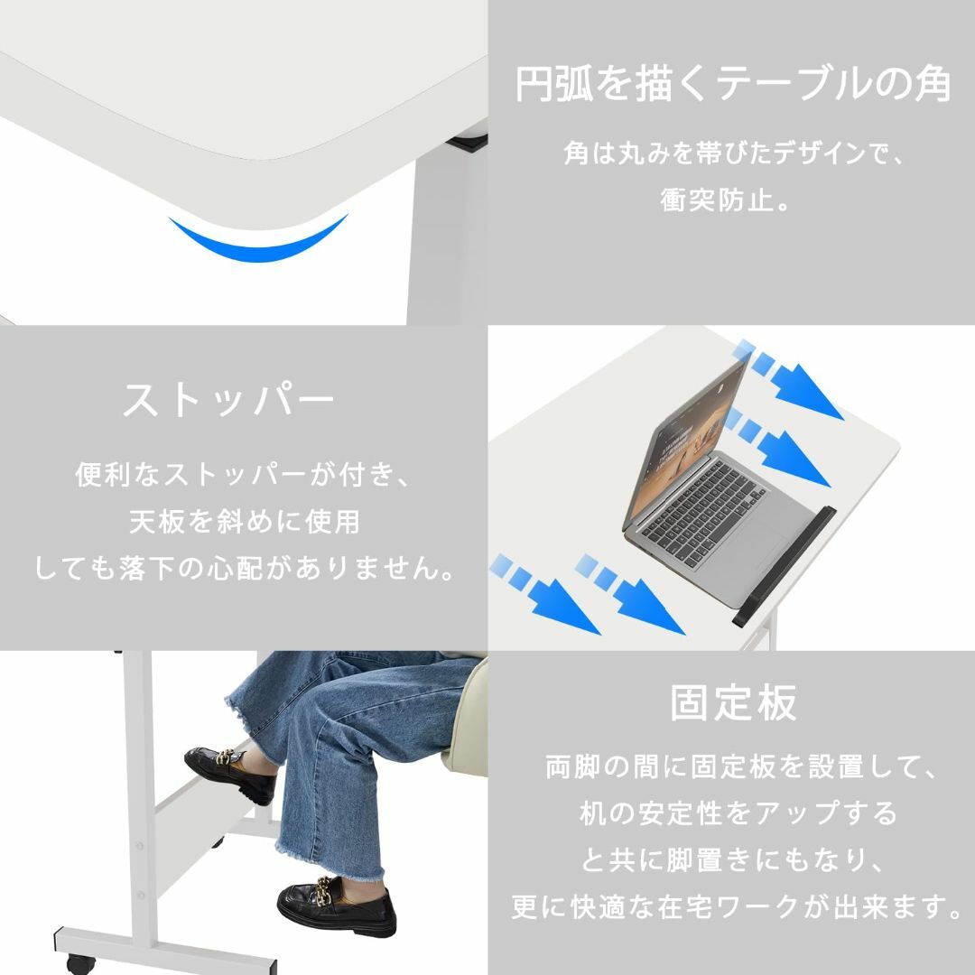 【色: 白い】昇降デスク 折りたたみテーブル パソコンデスクスタンディングデスク インテリア/住まい/日用品のオフィス家具(オフィス/パソコンデスク)の商品写真