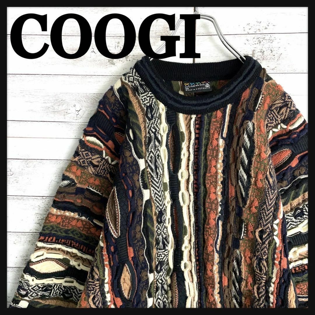 COOGI(クージー)の9445【希少デザイン】クージー☆立体3D編み総柄ニットセーター　美品 メンズのトップス(ニット/セーター)の商品写真