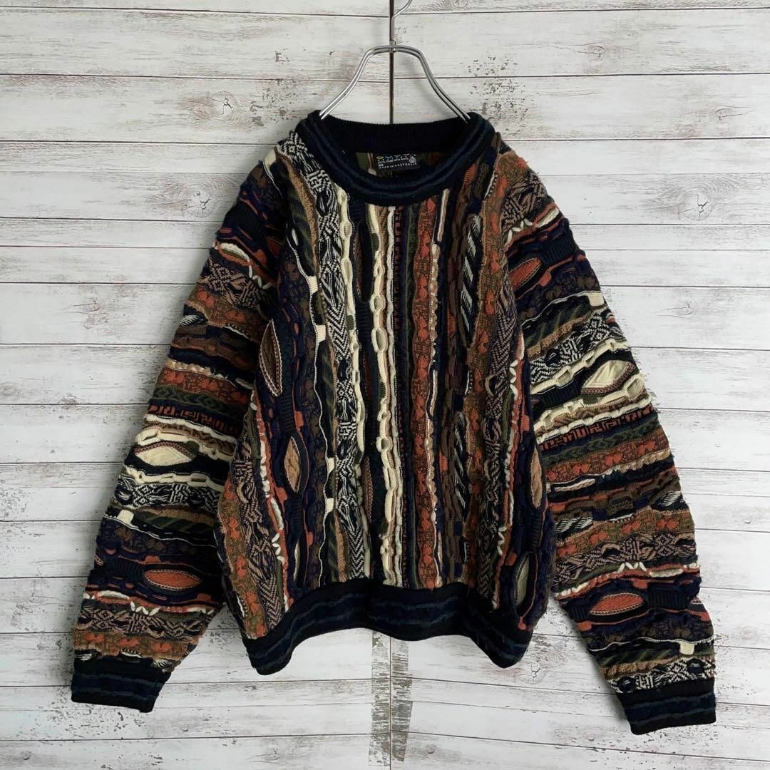 COOGI(クージー)の9445【希少デザイン】クージー☆立体3D編み総柄ニットセーター　美品 メンズのトップス(ニット/セーター)の商品写真