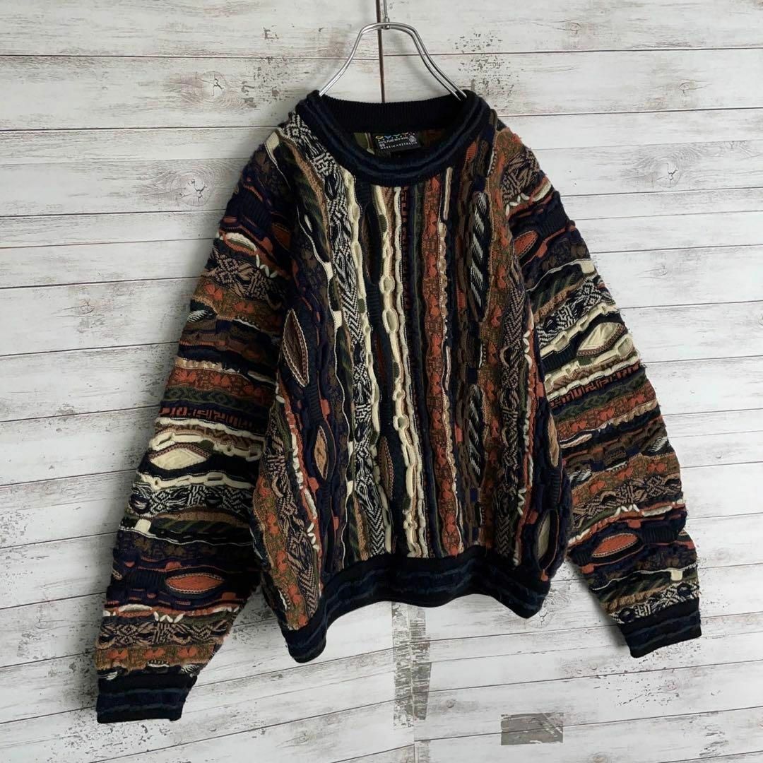 COOGI(クージー)の9445【希少デザイン】クージー☆立体3D編み総柄ニットセーター　美品 メンズのトップス(ニット/セーター)の商品写真