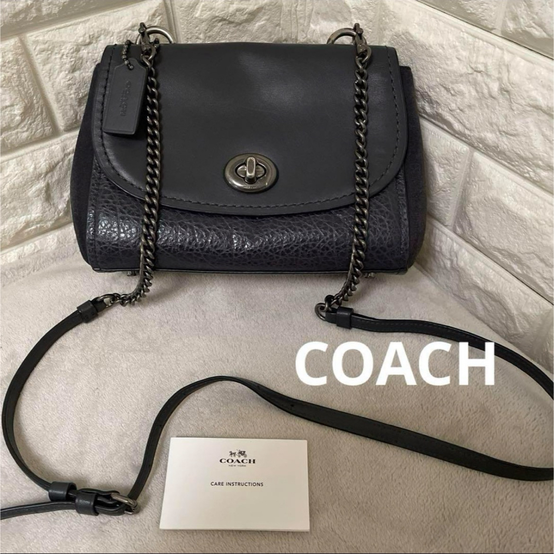 COACH(コーチ)のCOACH コーチ ショルダーバッグ F22349 ネイビー レザー メンズのバッグ(ショルダーバッグ)の商品写真