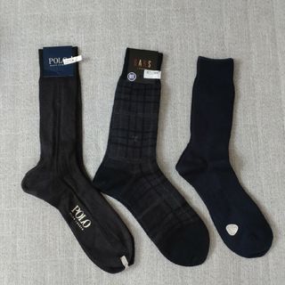 ポロ(POLO（RALPH LAUREN）)のPOLO　ラルフローレン他 メンズソックス　新品Мサイズ３本セット(ソックス)