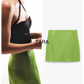 ザラ(ZARA)のZARA ハイウエストサテンミニスカパンツ　ショートパンツ(ショートパンツ)