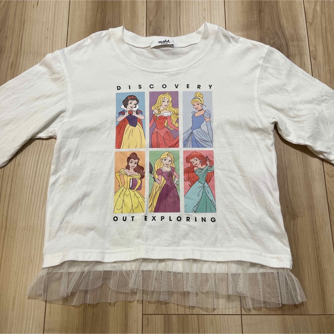 X-girl Stages(エックスガールステージス)のエックスガール　ディズニープリンセス　長袖Tシャツ キッズ/ベビー/マタニティのキッズ服女の子用(90cm~)(Tシャツ/カットソー)の商品写真