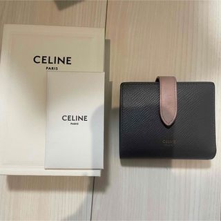 セリーヌ(celine)のCELINE 折り財布 ベルト グレー ピンク  使用感あり(財布)