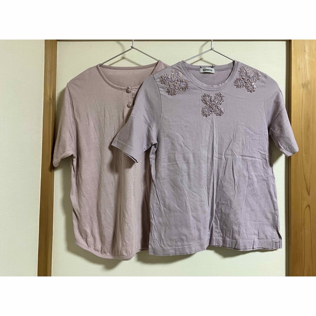 【紫系】半袖 Tシャツ 2点まとめ売り レディースのトップス(Tシャツ(半袖/袖なし))の商品写真