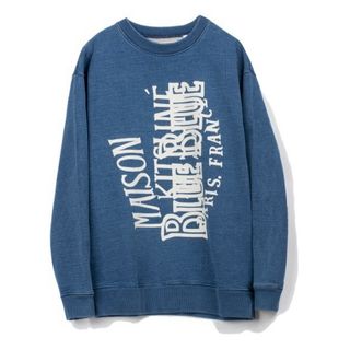 メゾンキツネ(MAISON KITSUNE')の★美品★メゾンキツネ ハリウッドランチマーケット ブルーブルー コラボスウェット(スウェット)