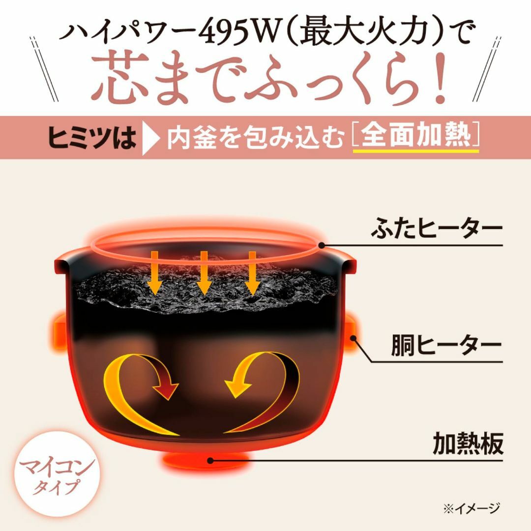 象印 炊飯器 3合 小容量 マイコン 極め炊き 黒厚釜 一人暮らし 保温12時間 スマホ/家電/カメラの生活家電(その他)の商品写真