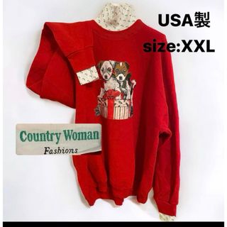 極美品 古着 90s country woman スウェット XXL USA製(スウェット)