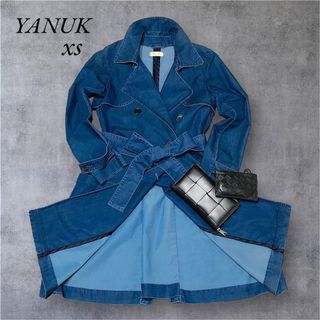 ヤヌーク(YANUK)の【美品】ヤヌーク デニム トレンチコートAライン スプリングコート  ダブル(トレンチコート)