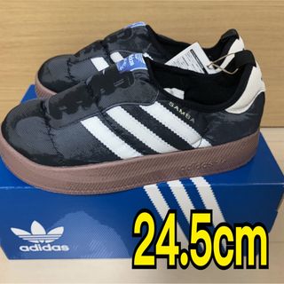 アディダス(adidas)のADIDAS　パフィレッタ　PUFFYLETTE　24.5㎝　ブラック(スリッポン/モカシン)