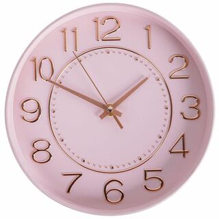 【色: ピンクゴールド】掛け時計 おしゃれ 静音 壁掛け時計 連続秒針 屋内壁か(置時計)