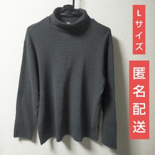 ユニクロ(UNIQLO)のUNIQLO(ユニクロ)　タートルネックボーダーカットソー　Lサイズ(Tシャツ/カットソー(七分/長袖))