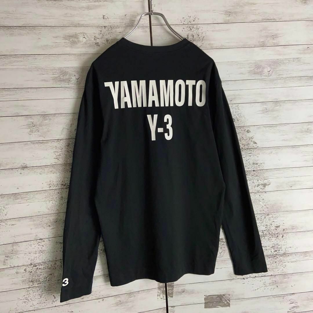 Y-3(ワイスリー)の8500【希少デザイン】Y-3☆ビッグロゴ定番カラーロングtシャツ　長袖　美品 メンズのトップス(Tシャツ/カットソー(七分/長袖))の商品写真