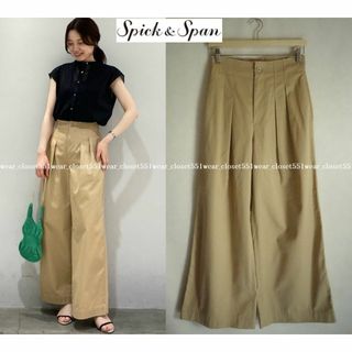 Spick & Span - 2023 美品Spick & Span☆ライトツイルワイドパンツ 36 キャメル