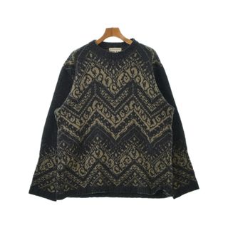 DRIES VAN NOTEN ニット・セーター L グレーxベージュ(総柄) 【古着】【中古】