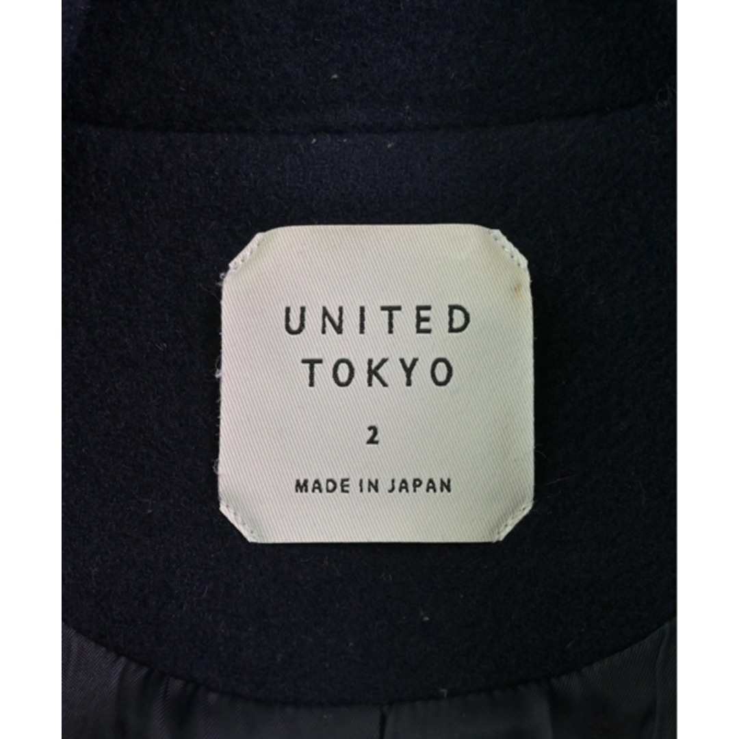 UNITED TOKYO(ユナイテッドトウキョウ)のUNITED TOKYO チェスターコート 2(M位) 紺 【古着】【中古】 レディースのジャケット/アウター(チェスターコート)の商品写真