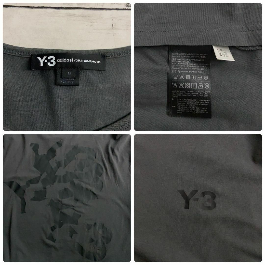 Y-3(ワイスリー)の8635【人気デザイン】Y-3☆ビッグロゴ定番カラーロングtシャツ　入手困難 メンズのトップス(Tシャツ/カットソー(七分/長袖))の商品写真