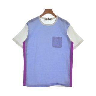 アロイ(ALOYE)のALOYE アロイ Tシャツ・カットソー M 水色x白x紫 【古着】【中古】(カットソー(半袖/袖なし))