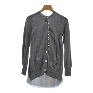 sacai luck サカイラック カーディガン -(XS位) グレー 【古着】【中古】