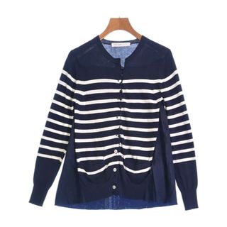 サカイラック(sacai luck)のsacai luck サカイラック カーディガン 1(S位) 紺x白(ボーダー) 【古着】【中古】(カーディガン)