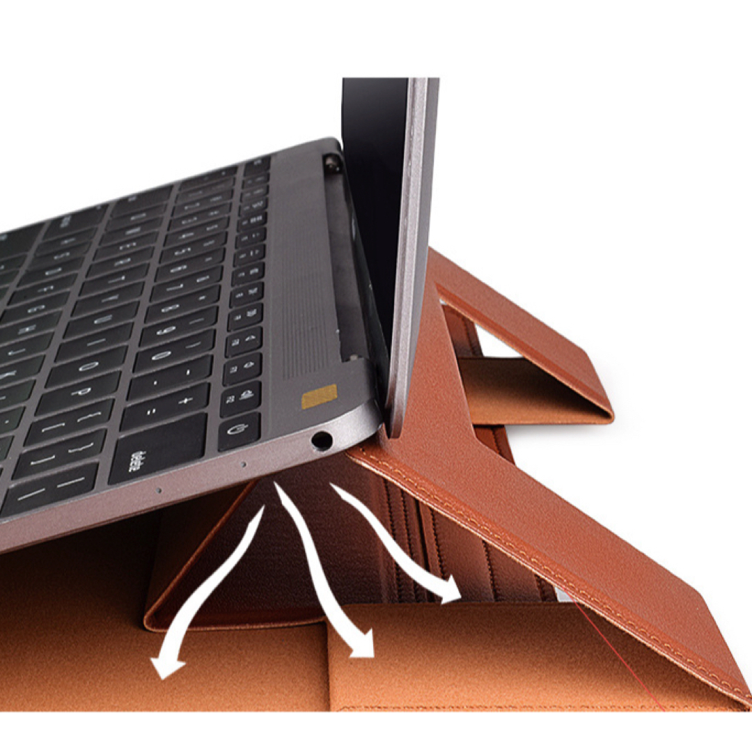 Apple 多機能 レザースリーブ MacBook ライナーバッグ ブラック スマホ/家電/カメラのPC/タブレット(その他)の商品写真