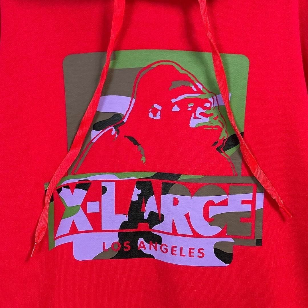 XLARGE(エクストララージ)の美品★L★XLARGE エクストララージ ビッグロゴ カモフラ パーカー レッド メンズのトップス(パーカー)の商品写真