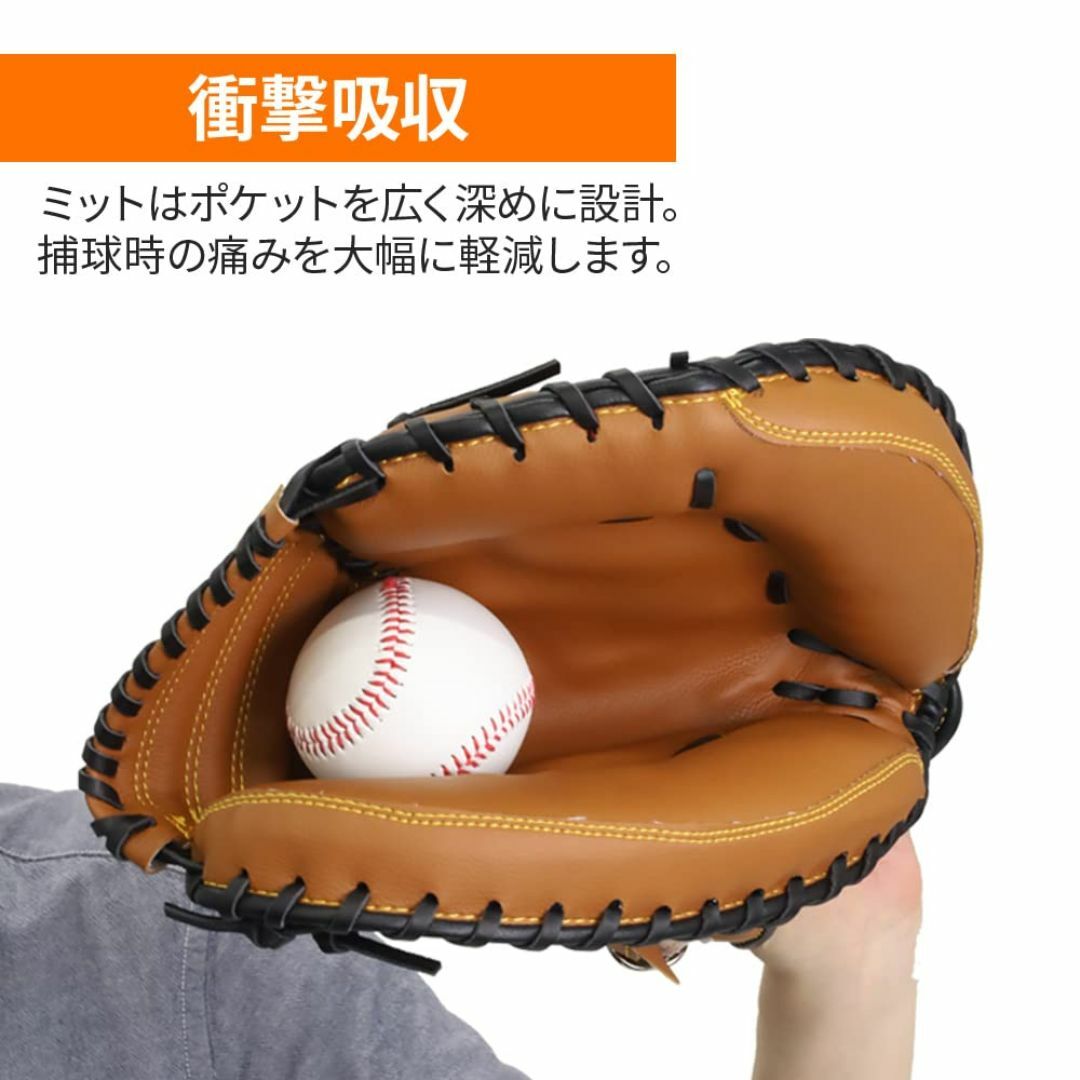 【色: ブラック】UPstore キャッチャーミット 軟式 大人 少年 草野球  スポーツ/アウトドアの野球(グローブ)の商品写真