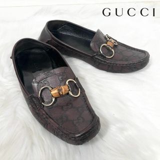 グッチ(Gucci)のGUCCI グッチ ホースビット レザー ドライビングシューズ バンブー GG(ローファー/革靴)